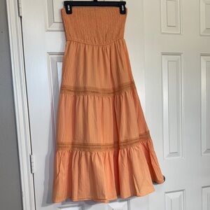Fashion Nova Strapless Peach/Orange Dress